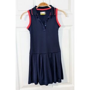 Nicklaus Golf Dress Sleeveless Pleated Athletic Activewear Navy Pink‎ Girls S